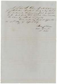 District surveyor Thomas J. Oliver certifies the field notes correct on 28 April 1857 and records them in Book L, page 327.