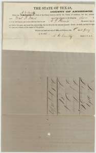 Anderson County clerk's proof at Palestine, 6 January 1858, of the deed from A. J. Phoenix to John E. Cravens, with the file docket.