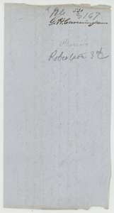 Jacket for the application to enter land, filed with the Andrew J. Phoenix papers, Robertson 3rd Class.