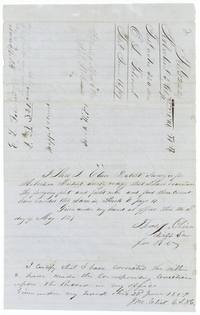 Thos. J. Oliver's examination of the field notes, Book B p. 17, 13 May 1857, with County Surveyor Eliot's correction of 23 June 1859.