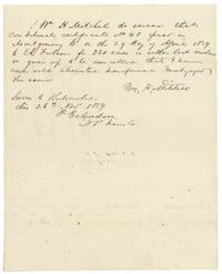 Wm. H. Mitchell swears conditional certificate No. 48 of 1839 to E. L. Folsom is lost or given up and was never sold.