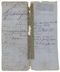 File jacket for William Bryant's three surveys of 466, 154 and 20 acres, listing the certificate, three sets of field notes and a conveyance, patented January 1858.