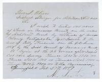 Alex. Beaton asks Thos. J. Oliver to enter 640 acres on Richland Creek by certificate No. 49, beginning at S. Wilson's NE corner.