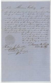 Navarro District Court Mercer's Colony certificate No. 22 for 320 acres to Isaac Kincaid, 9 October 1856, signed by Clerk James M. Riggs and Judge Henry J. Jewett.