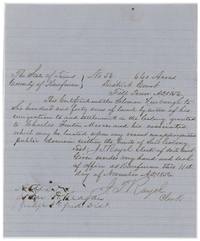 Kaufman County District Court Mercer's Colony certificate No. 56 for 640 acres to Solomon Hurbough, attested by Judge John H. Reagan, 11 November 1856.