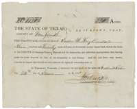 Mercer's Colony certificate No. 1120, issued 24 June 1850 at Jordan's Saline, entitling the heirs of Jesse H. Kuykendall to 320 acres of vacant land.