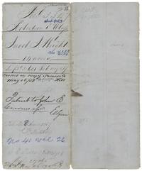 File jacket for Jacob J. Wright's 14 acres, patented to John E. Cravens 8 June 1859, No. 41 Vol. 26.