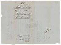 Wrapper for the certificate, 'Cert. unloc. bal. 14 acres Jacob J. Wright', filed 12 August 1857, with Mercer's Colony note.