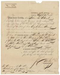 General Land Office balance certificate 2539/2640 for 18 acres to John S. Beal from Liberty County headright No. 140, to be conveyed to Wm. D. Dillon.