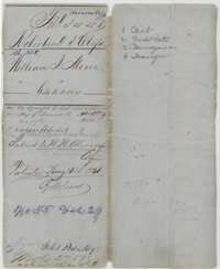 File wrapper for William J. Moore's 640 acres, listing certificate, field notes, conveyance and transfer, marked patented 30 January 1860.