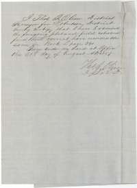 Certificate of district surveyor Thos. J. Oliver, 31 August 1857, that the Moore field notes were examined and recorded in Book L, page 390.