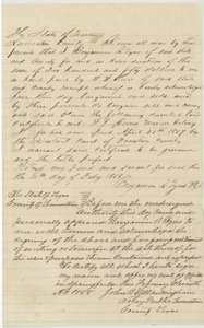 Transfer by Benjamin R. Tyus to W. W. Oliver of Moore's colony certificate for $250, Springfield, 11 February 1858.