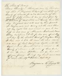 Deed of 29 October 1857 in which Benjamin R. Tyus sold William W. Oliver half of Eastwood's certificate, 320 acres, for $50.