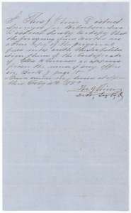 District Surveyor Thomas J. Oliver's certificate of 4 February 1859 that the field notes are a true copy, with the Morrell certificate substituted.