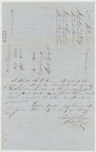 District Surveyor Thomas J. Oliver's certificate of 29 May 1857 that the field notes are correct and recorded in Book L, page 351, with the wrapper beside it.