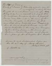 Affidavit of William Langston, 4 March 1863, that his certificate was taken out as William Newton Langston and was the only one he transferred to Joseph H. Powell.