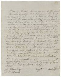 Benjamin Roberts sells half (320 acres) of his 640-acre Mercer's Colony certificate to Jacob Eliot for $100, 29 June 1854.