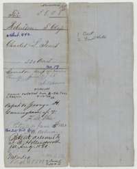 File jacket for the Mercer Colony certificate of Charles L. Jones, 320 acres, noting its transfer and patent in June 1861.