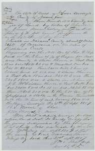 Field notes for 320 acres on Richland Creek, Navarro County, surveyed for Charles L. Jones under his Mercer Colony certificate, 17 September 1857.