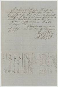 Thos. J. Oliver certifies the Walker survey correct and recorded in Book L page 387, 31 August 1857; wrapper shows patent of 7 June 1860.