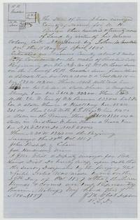 J. M. Eliot's field notes and plat of 320 acres for W. H. Burrow on Richland Creek, surveyed 29 October 1857, chain carried by John Bishop and Jas. Henderson.