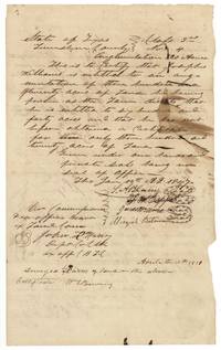 Limestone County augmentation certificate No. 4 for 320 acres to Josephus Williams, 15 January 1847, signed by four commissioners.