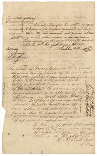Williams transfers the certificate to James A. Johnson, 16 February 1847, with the clerk's proof at Springfield.