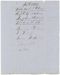 Wrapper for the augmentation certificate, filed 16 August 1853, noting the transfer to James A. Johnson.