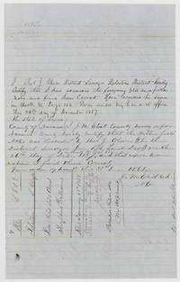 Thos. J. Oliver examines the field notes, recorded Book W p. 104, with Eliot's re-certification of 31 December 1861 and the patent note.