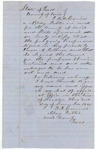 Wise County notary certifies that James A. Johnson signed the transfer to Browning in his presence, at Decatur.