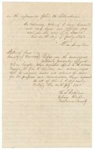 End of the deed from William Langston to John H. Blanton, with the notary's acknowledgment of 20 July 1858.