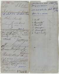 File jacket for John Jacobs' Mercer's Colony certificate, listing the Ellis and Navarro County surveys and the patents of 3 October 1860 to Arvin Wright.