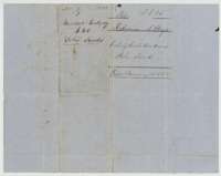 Back of the certificate, with the file docket and the Land Office filing note of 20 January 1858.