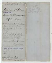File jacket for James M. Clendening's 290 acres on Mill Creek in Navarro County, listing the certificate, field notes and transfer; patented 2 June 1860.