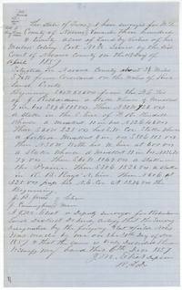 Field notes and sketch plat by J. M. Eliot for 320 acres on Richland Creek southwest of Corsicana, chain carried by J. B. Jones and J. Cunningham.