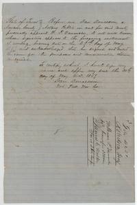 Notary Dan Donaldson's acknowledgment of the Vanmeter transfer, 30 May 1857, with file docket naming Walker.