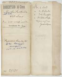 File jacket for Martha Fullerton's 640 acres, a Mercer's Colony certificate in Navarro County, patented to the assignee D. U. Barziza in February 1861.