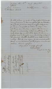 Closing page of Martha Fullerton's transfer, signed with her mark, with the witnesses and the Navarro County chief justice's certificate of 17 April 1857.