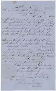 Mercer's Colony certificate No. 46 for 640 acres issued to Elizabeth Welch by the Navarro County district court, April 1857.
