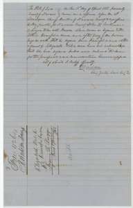 Acknowledgment of the Welch to Barziza transfer before the Navarro County chief justice, 17 April 1857, on proof by a subscribing witness.