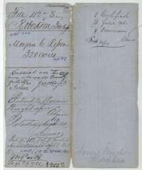File jacket for Morgan C. Rosson's 320-acre Mercer Colony claim, listing the certificate, field notes and conveyance, with the patent entry of 11 August 1860.