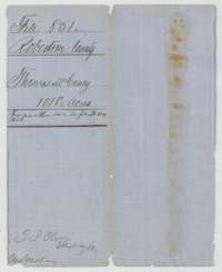 Jacket of an unrelated Robertson County file for Thomas McCrary's land, bound into this file.