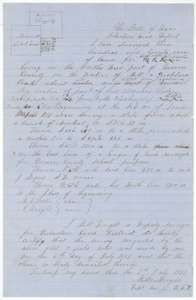 Field notes and plat for 320 acres on Mill and Richland Creeks, surveyed 6 July 1857 by deputy surveyor Milton Wright for Archibald Ledbetter.