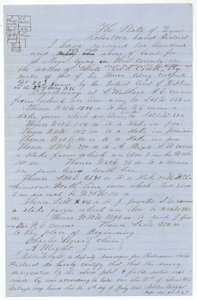 Field notes and sketch for 258 acres on White Rock Creek, Hill County, surveyed for James McGee by deputy surveyor Milton Wright, 10 April 1857.