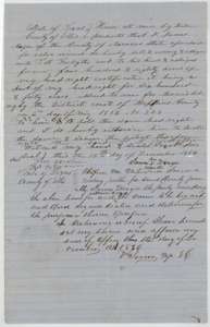 Deed of 12 December 1856 in which James McGee sells 480 acres of his headright to T. J. Forsythe, with a notary's acknowledgment in Ellis County.