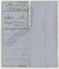 Older file jacket for James McGee's two surveys of 258 and 219 acres, with notes on the Mill Creek location.