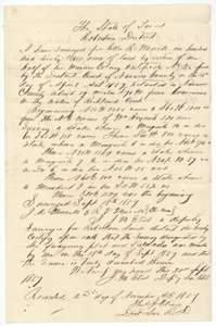 Field notes of 160 acres on Richland Creek surveyed for Ellis K. Morrell by deputy surveyor J. M. Eliot, 18 September 1857.