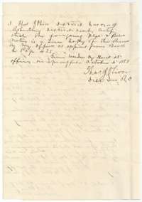 District Surveyor Thos. J. Oliver's certificate of 4 October 1858 that this is a true copy of the Morrell field notes recorded in Book L.
