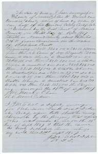 Second set of field notes for 160 acres on Richland Creek surveyed for Ellis K. Morrell by J. M. Eliot, 18 September 1857.