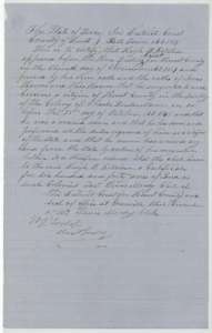 Mercer Colony headright certificate for 640 acres issued to Hugh B. Gotcher by the Hunt County District Court, 11 November 1857.